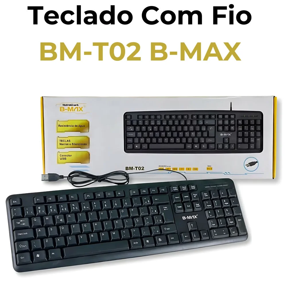 Imagem 5 de 5 do produto Teclado Usb Notebook Computador PC Com Fio Abnt2 Bmt02 B-max