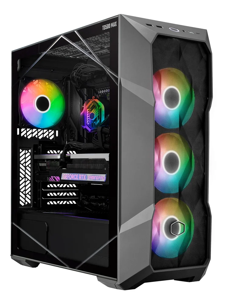 Gabinete Gamer Cooler Master Td500 Max Preto ARGB C/water Cooler E Fonte 850w Gold - Td500v2-mgnn85-