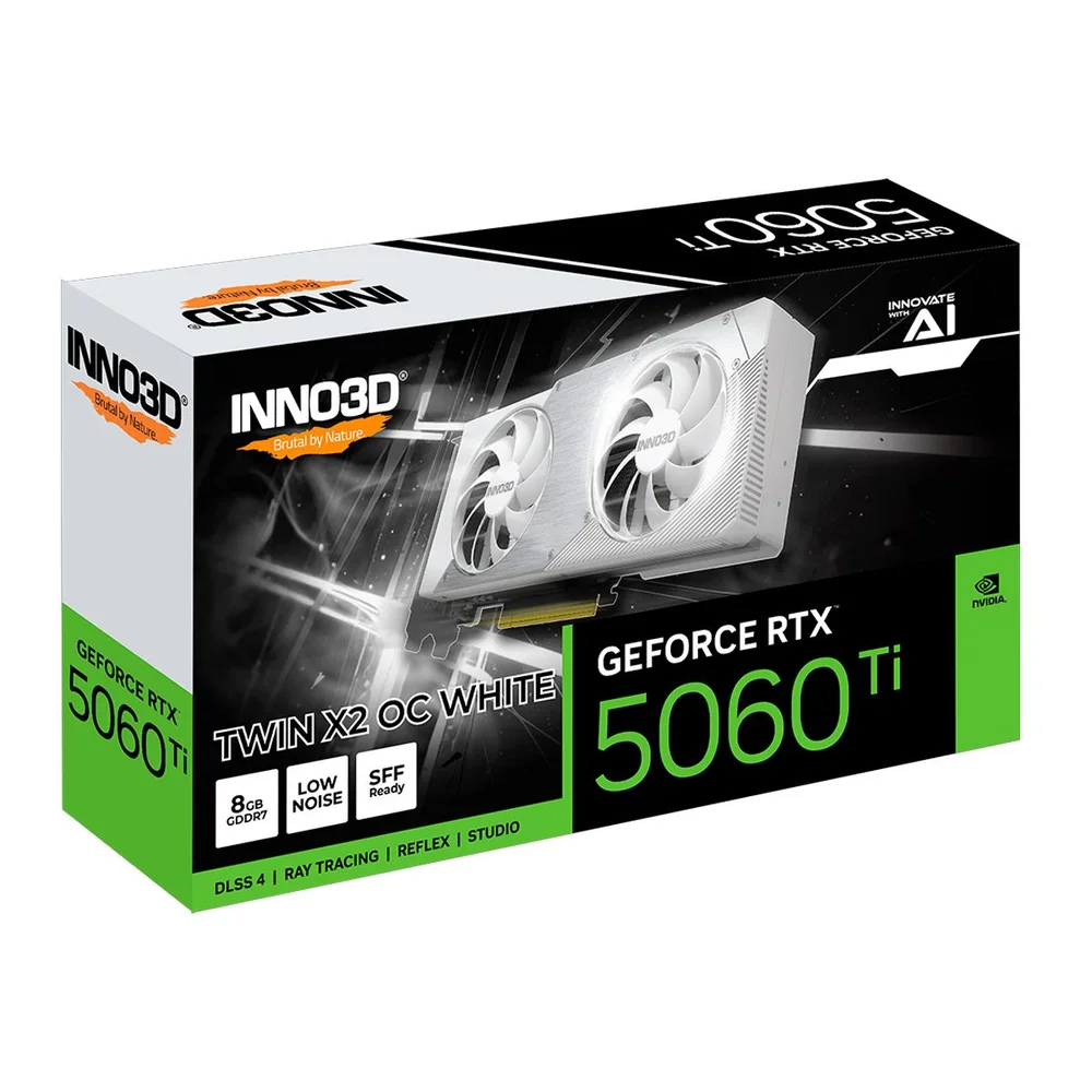 Gpu Inno3d Geforce RTX 5060 Ti 8GB 128bits Gddr7 Twin X2 Oc White N506t2-08d7x-193075w 5