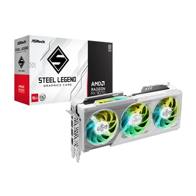 Gpu Asrock Amd Radeon Rx 9070 Steel Legend 16gb 256bits Oc 90-ga5ezz-00uanf