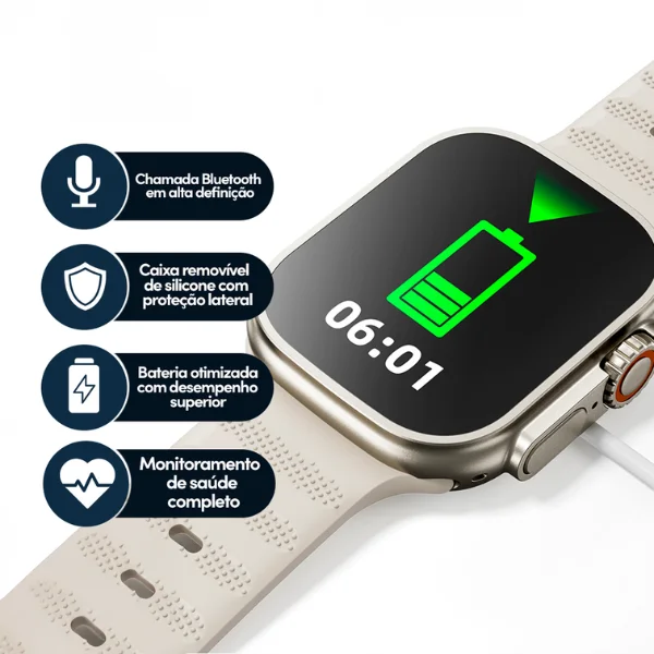 Imagem 2 de 3 do produto Smartwatch Awei H37 Tela 2,01” Monitoramento De Saúde E Ip65