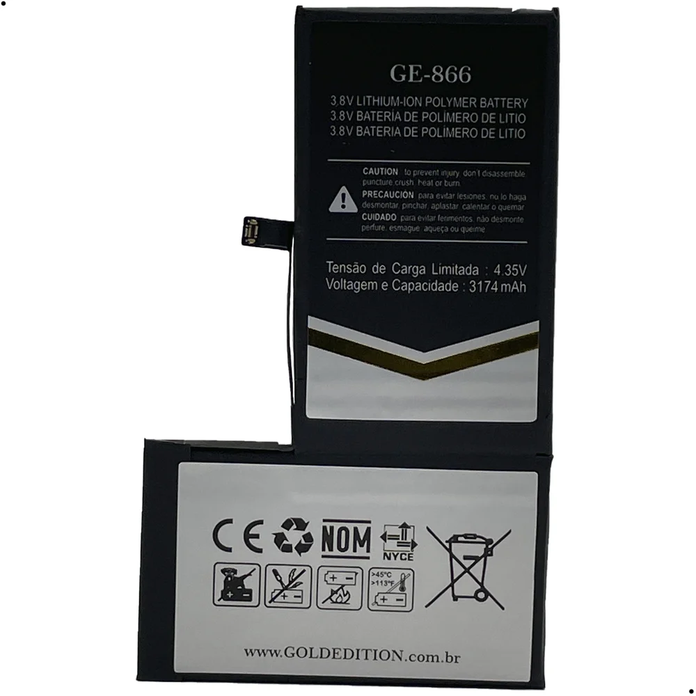 Imagem 4 de 5 do produto Bateria Gold Edition Ge-866 Compativel Com Iphone Xs Max