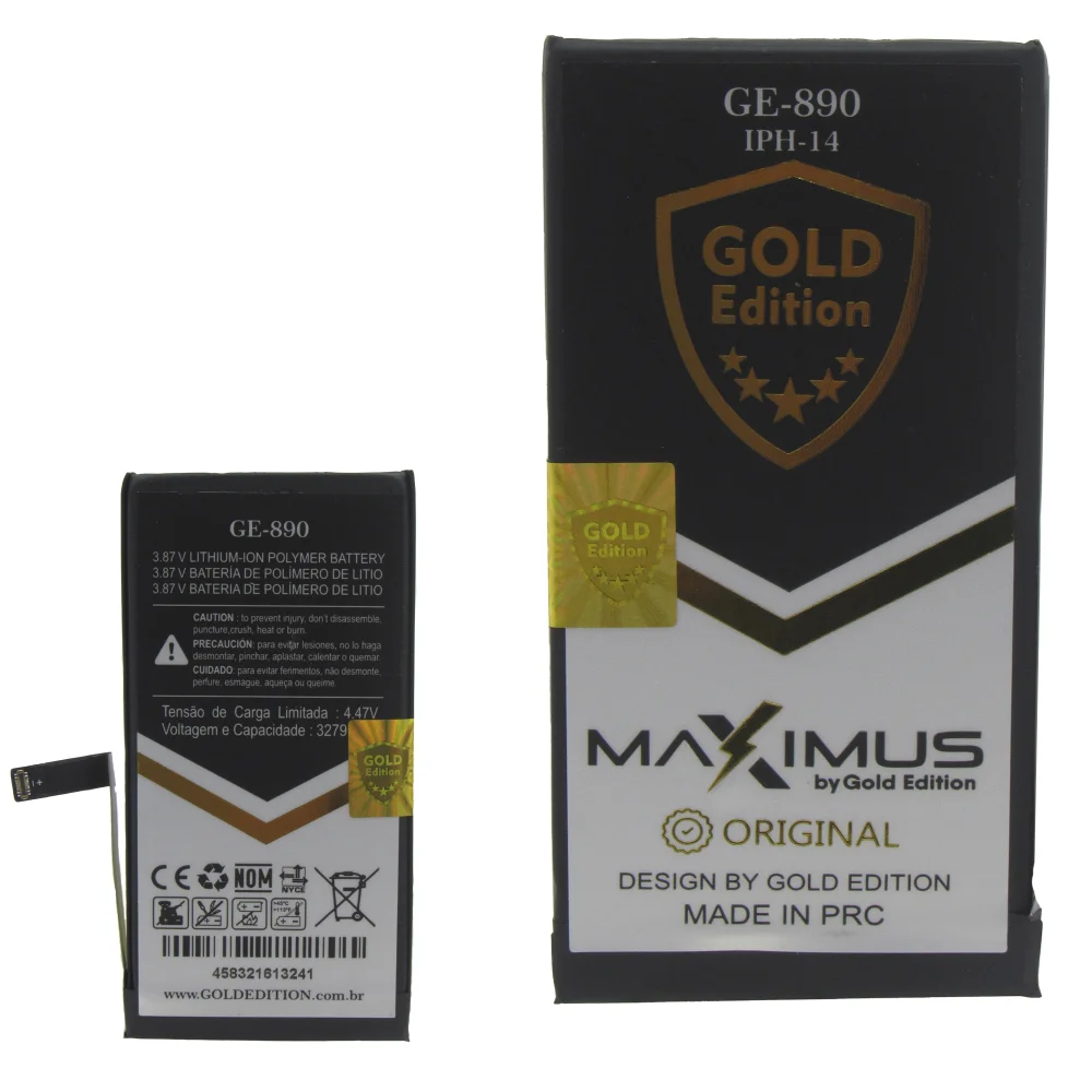 Imagem 2 de 5 do produto Bateria Gold Edition Ge-890 Compatível Com Iphone 14