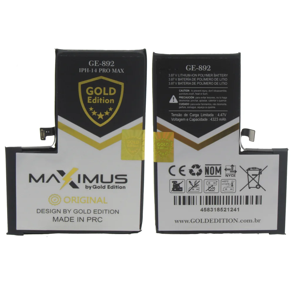 Imagem 2 de 5 do produto Bateria Gold Edition Ge-892 Compatível Com Iphone 14 Pro Max