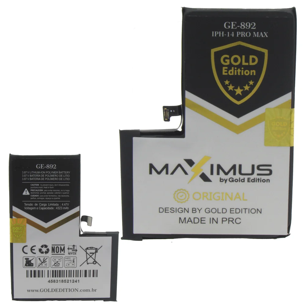 Imagem 3 de 5 do produto Bateria Gold Edition Ge-892 Compatível Com Iphone 14 Pro Max