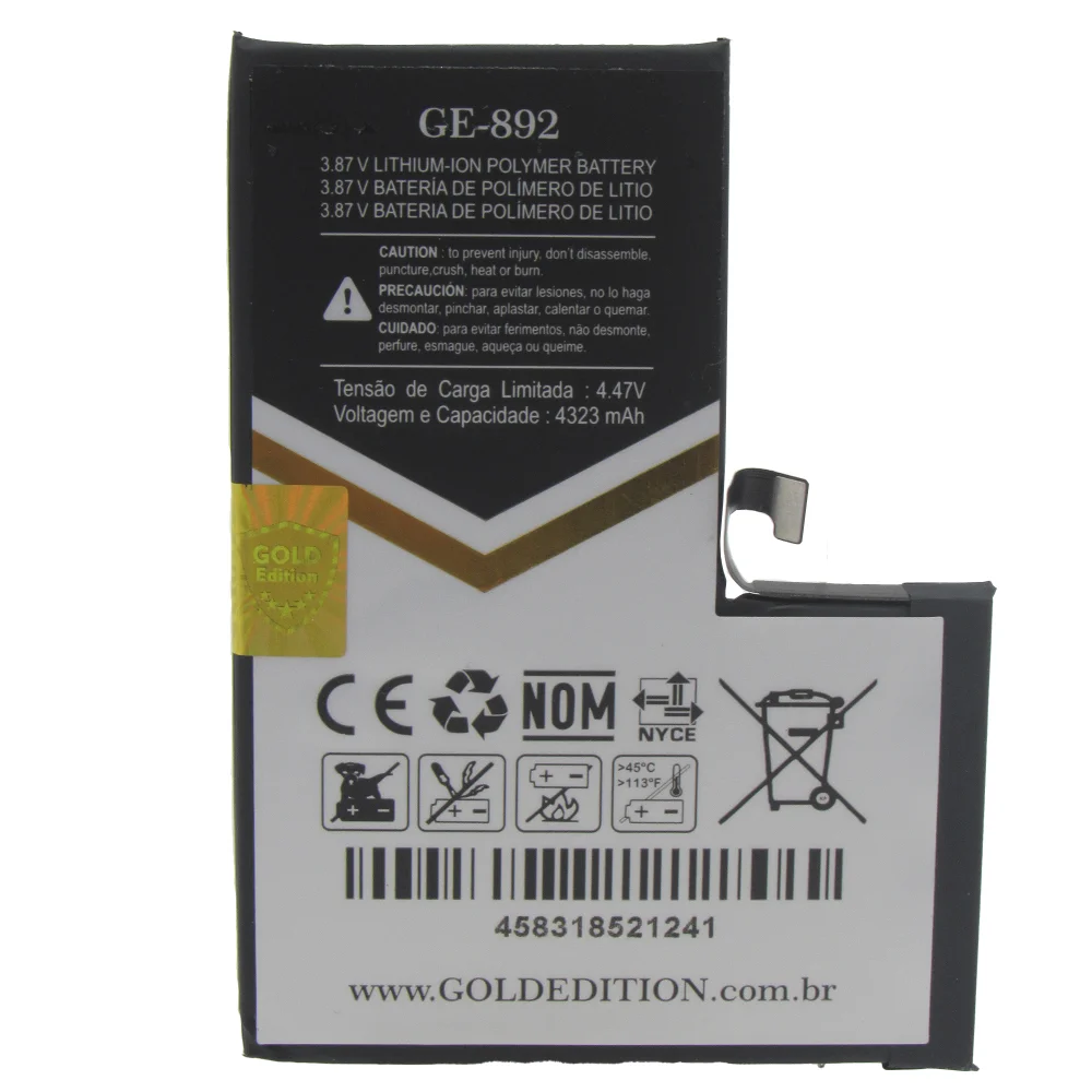 Imagem 4 de 5 do produto Bateria Gold Edition Ge-892 Compatível Com Iphone 14 Pro Max