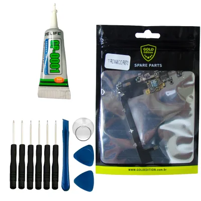 Flex De Carga Gold Para Iphone 11 Pro Max Com Ci + Kit Reparo