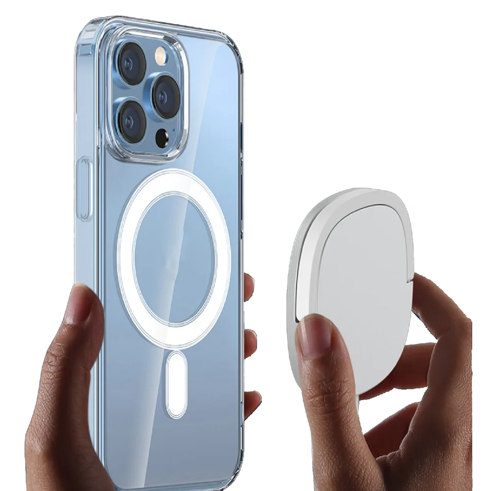 Imagem 3 de 5 do produto Capa Capinha Magnética Magsafe Compatível Com Iphone Transparente Tpu Cor:transparente;tamanho:iphone 14 Plus