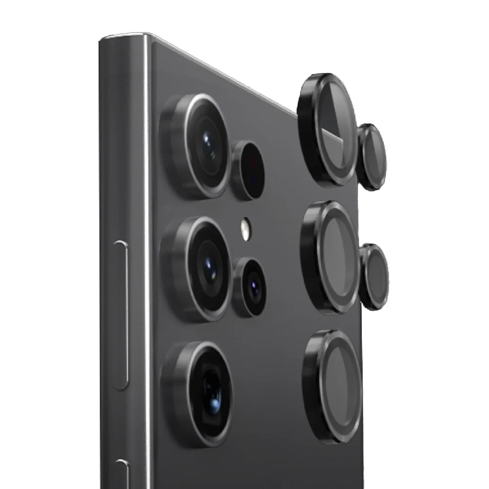 Imagem 1 de 5 do produto Kit Película Lente Câmera Compatível Com Samsung Galaxy S22 S23 S24 S25 Fe Plus Ultra Cor:preto Lisa;tamanho:s23 Ultra