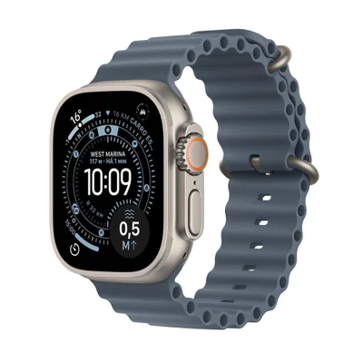 Apple Watch Ultra 3 Gps + Cellular - Caixa Natural De Titânio – 49 Mm - Pulseira Oceano Azul-âncora