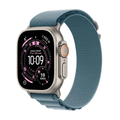 Apple Watch Ultra 3 Gps + Cellular - Caixa Natural De Titânio – 49 Mm - Pulseira Loop Alpina Azul-clara – G