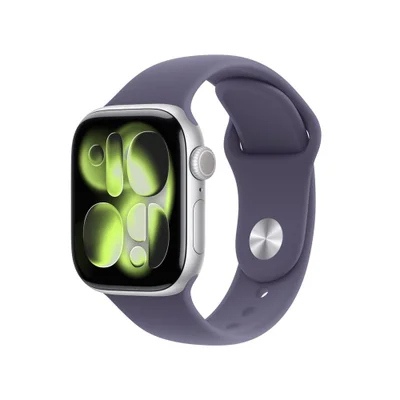 Apple Watch Series 11 Gps + Cellular - Caixa Prateada De Alumínio – 42 Mm - Pulseira Esportiva Roxo-névoa – P/m