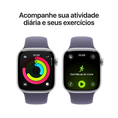 Apple Watch Series 11 Gps + Cellular - Caixa Prateada De Alumínio – 42 Mm - Pulseira Esportiva Roxo-névoa – M/g — foto 2