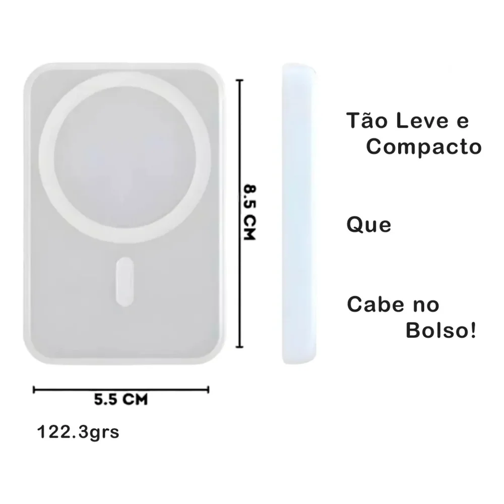 Imagem 4 de 5 do produto Carregador Magnético Sem Fio Portátil Rápido Para Ios