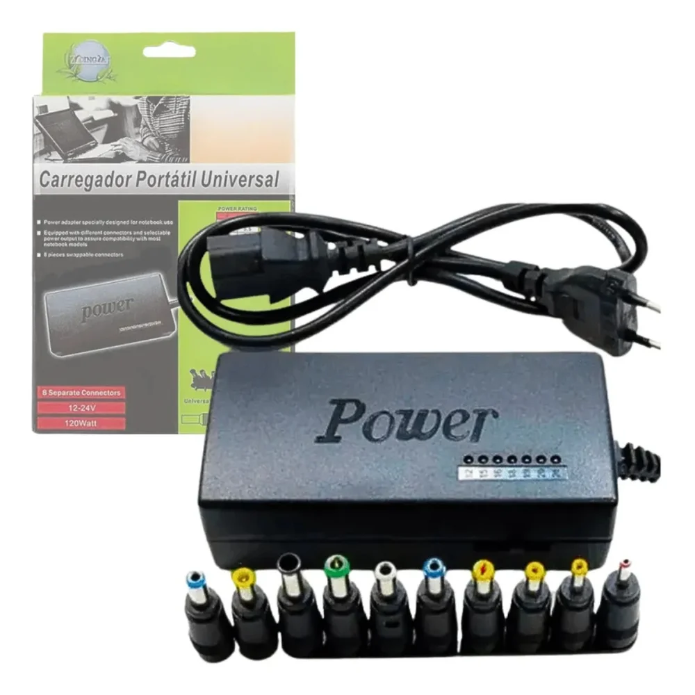 Fonte Notebook Universal 120w Potente Compatível Várias Marcas Fonte Notebook Universal 120w Potente Compatível Várias Marcas