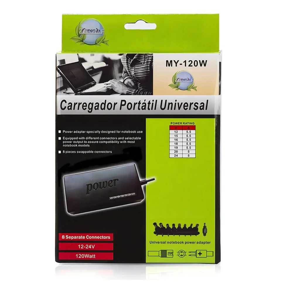 Fonte Notebook Universal 120w Potente Compatível Várias Marcas Fonte Notebook Universal 120w Potente Compatível Várias Marcas