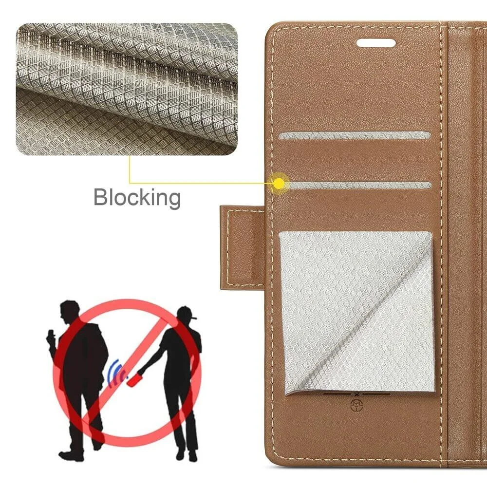 Imagem 3 de 5 do produto Capa Carteira Com Compartimentos para Cartão de Crédito, Dinheiro, Documentos com Fechamento Magnético para o POCO X7 5G - Cor: Marrom