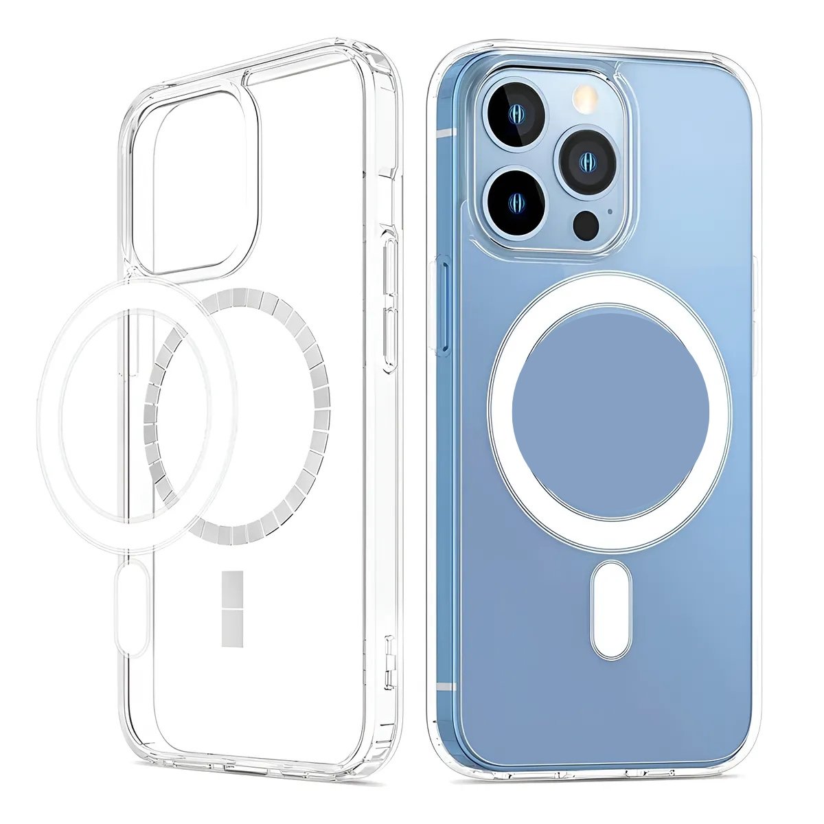 Capa Clear Magnética Compatível Iph 14 – Estilo Moderno – Acabamento Clean – Compatível Com Indução