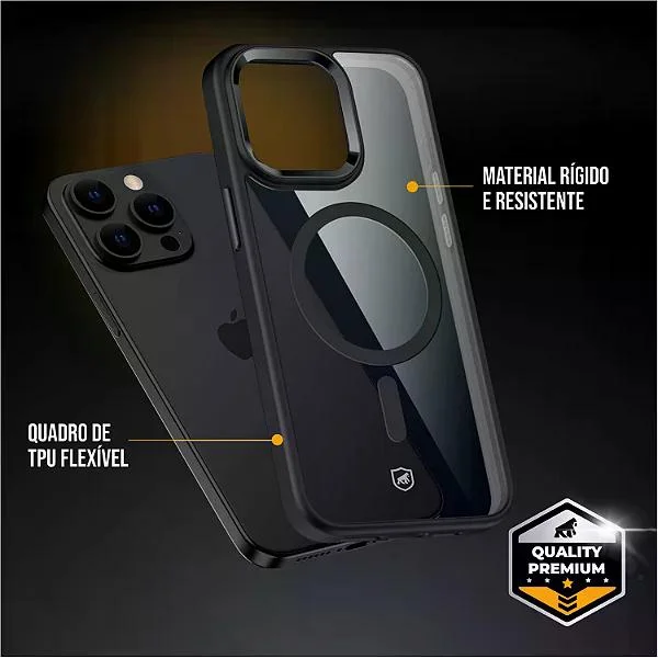 Imagem 4 de 5 do produto Capa Case Capinha Magsafe Para Iphone 17 Pro Max - Preta - Gshield
