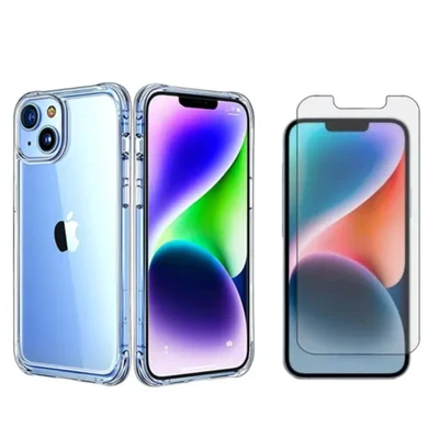 Kit Capa Capinha + Película Transparent Para Iphone 12 Ao 14 - Iphone 14 Pro Max