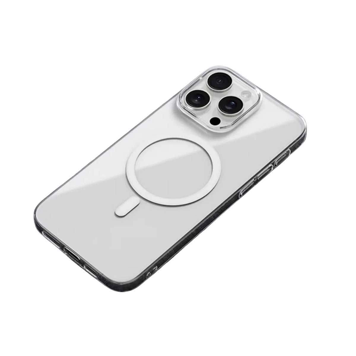 Capa Magnética Clear Transparente Compatível Iph 16 – Antichoque, Estrutura Rígida E Suporte A Carregamento Por Indução