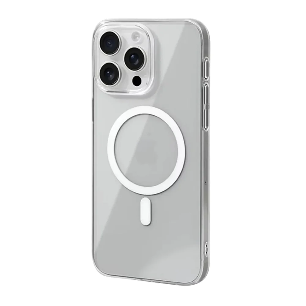 Imagem 4 de 5 do produto Capa Clear Transparente Magnética Compatível Iph 15 Pro – Leve E Resistente, Perfil Fino E Compatível Com Bases De Induç