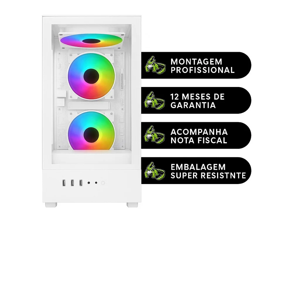 PC Gamer Alligator Shop Branco Intel Core i7 3770, Geforce RTX 3050, Memoria 16gb Ddr3, SSD 480GB - view 2