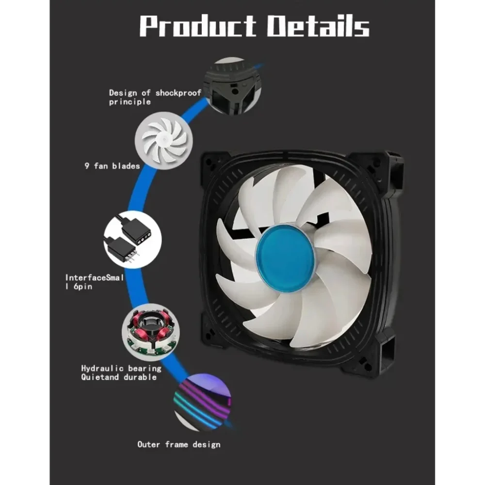 Cooler Fan LED Rainbow RGB 120mm Para Gabinete Computador Desktop Revenger G-vr336 5