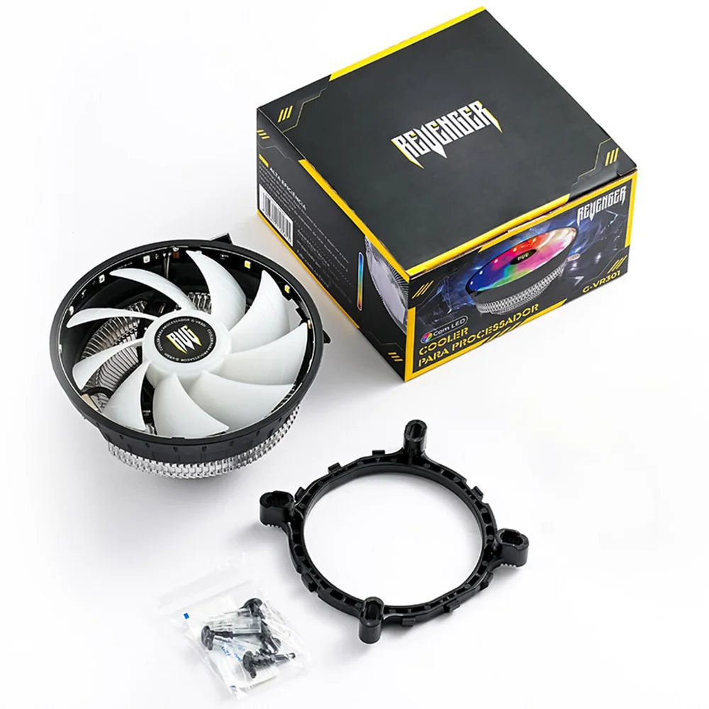 Cpu Cooler Para Processador Intel Amd Gamer Fan RGB LED Revenger G-vr301 Ventilador LGA  1151 1155 Am4 Am3 5