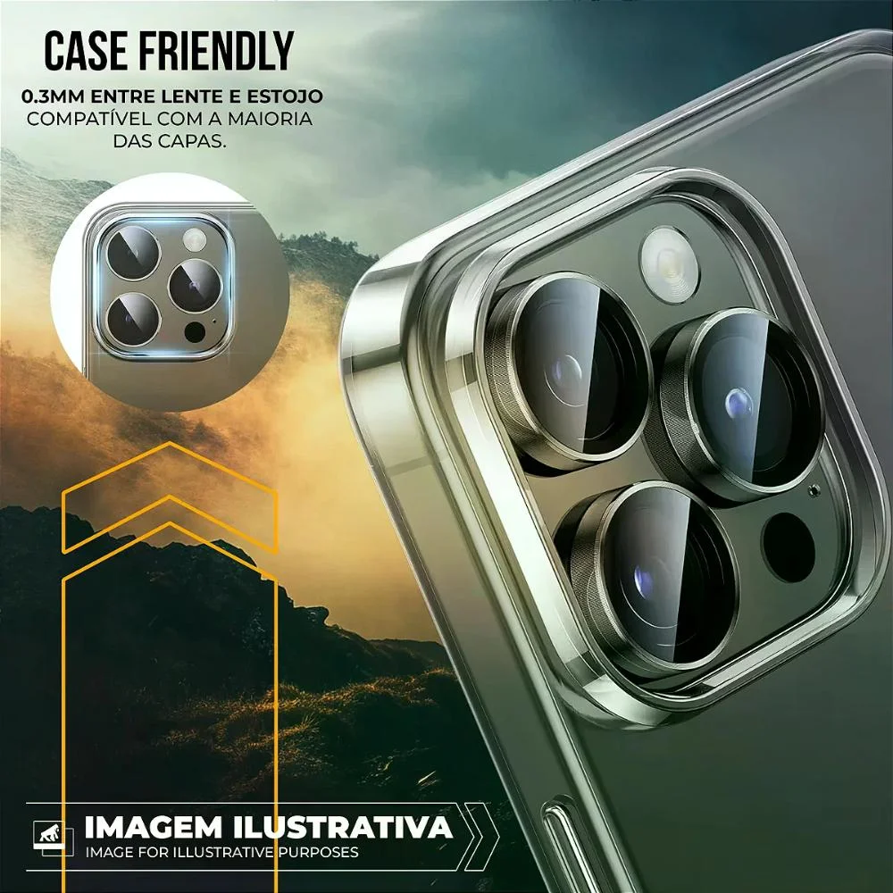 Imagem 3 de 5 do produto Protetor De Lente Para Iphone 17 Pro - Survivor - Transparente Com Molde Aplicador - Frame Para Câmera - Gshield
