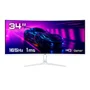 Monitor Gamer 34" Curvo Branco 1ms, 165hz, Ultrawide (qhd) - 3440x1440 Amd Freesync, HDMI, Dp, Hq Premium Hqw34c16