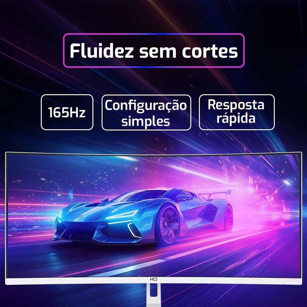 Monitor Gamer 34" Curvo Branco 1ms, 165hz, Ultrawide (qhd) - 3440x1440 Amd Freesync, HDMI, Dp, Hq Premium Hqw34c16 Monitor Gamer 34" Curvo Branco 1ms, 165hz, Ultrawide (qhd) - 3440x1440 Amd Freesync, HDMI, Dp, Hq Premium Hqw34c16