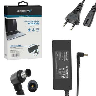 Fonte Notebook Tv Para Sony Bravia Vaio 19.5v 80w 6.5*4.4mm