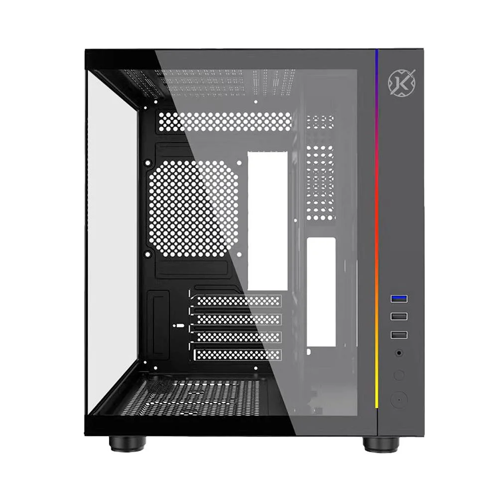 Imagem 2 de 5 do produto Gabinete Gamer Kalkan Midgard RGB Micro Atx Aquário Sem Fans Preto