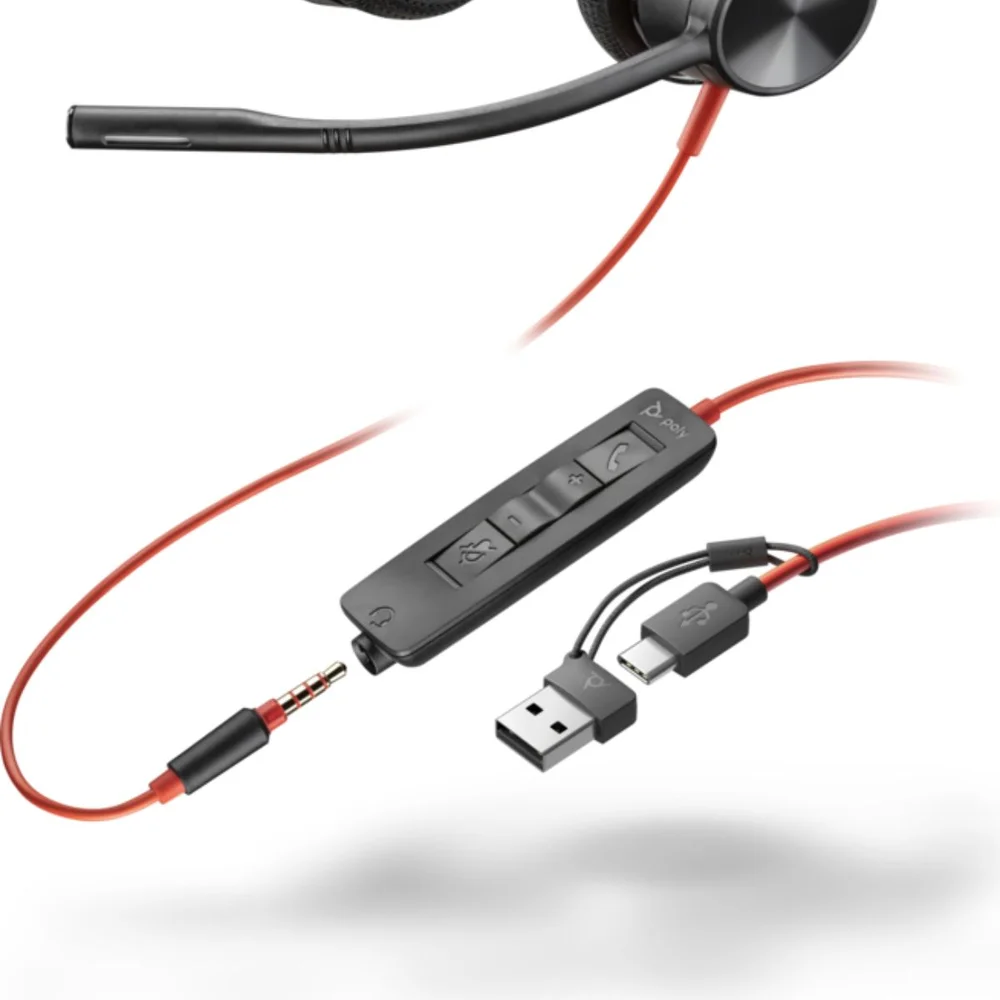 Imagem 3 de 3 do produto Headset Poly Blackwire 3325-m Stereo  Usb-c/a 8x222aa