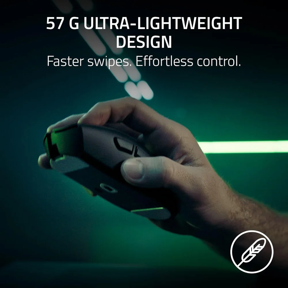 Imagem 2 de 5 do produto Mouse Gamer Razer Deathadder V4 Pro, 8.000 Hz, 45000 Dpi, 5 Botões, 56g Ultraleve, 150hr De Bateria, Recarregável, Branco