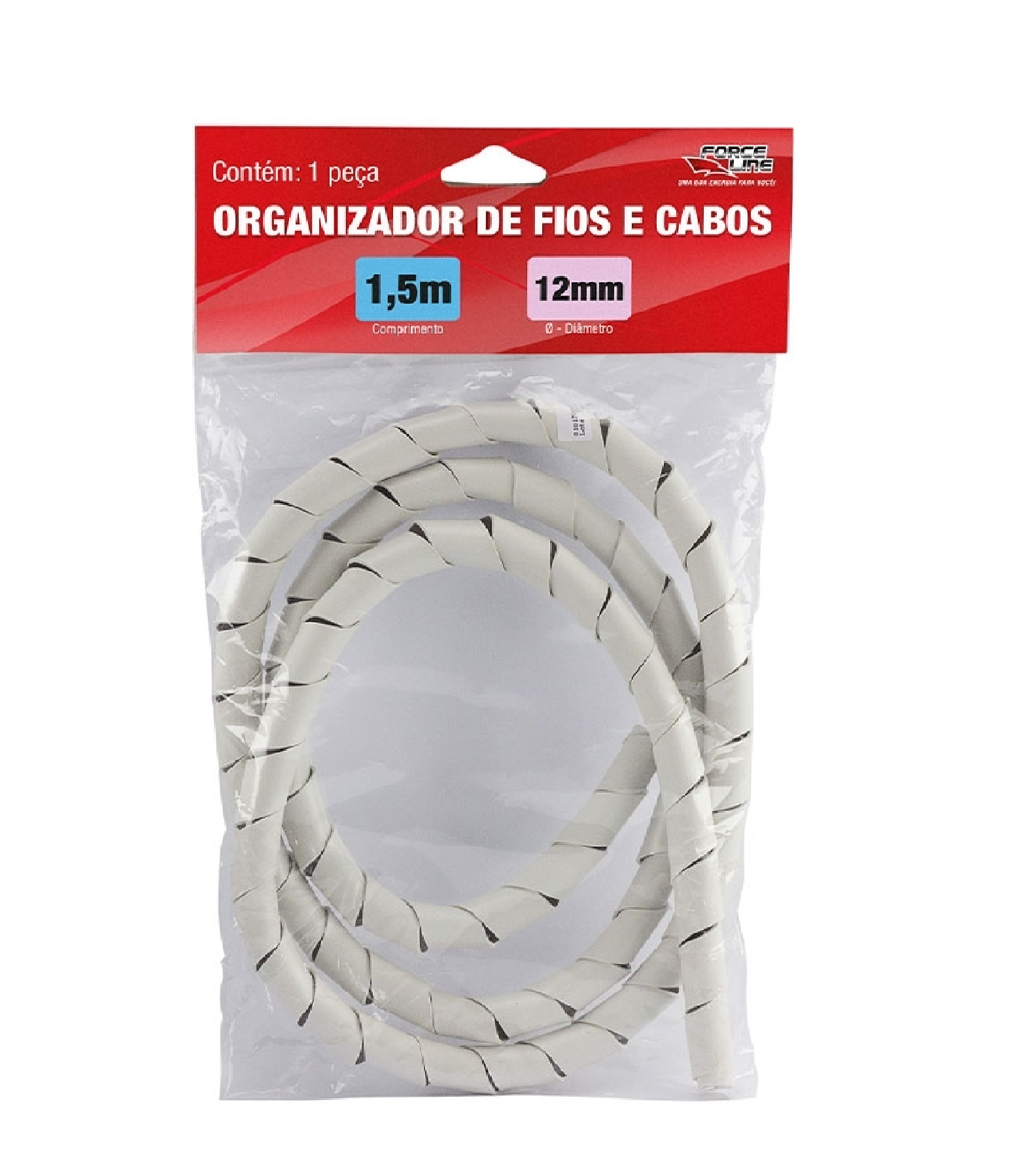 Organizador De Cabos Espiral 12mmx1,1mm Br 1,5mt