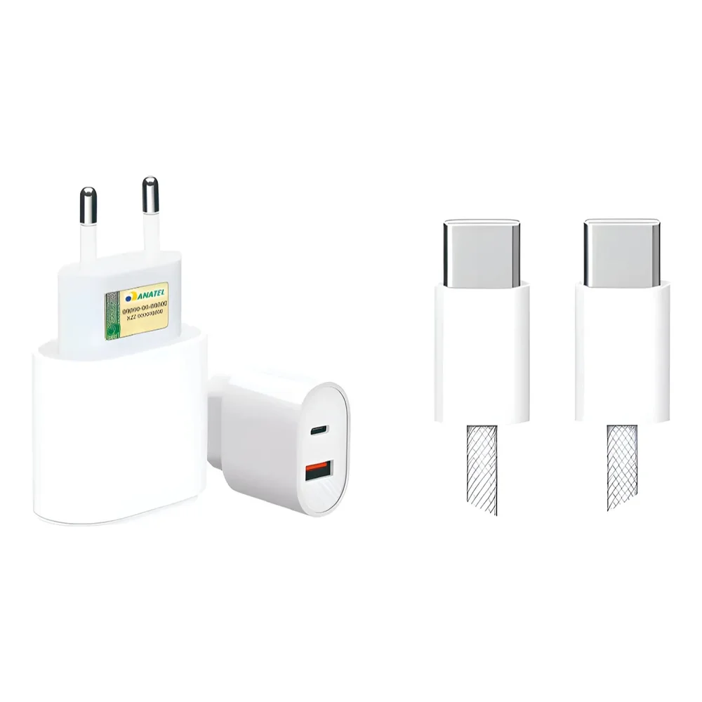 Carregador Celular 20w Turbo Com Cabo Tipo C Incluso