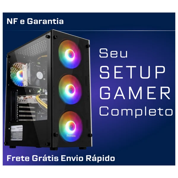 PC Cpu Gamer Completo Intel Vídeo Nvidea SSD 16gb Ram Com Placa De Video - view 3