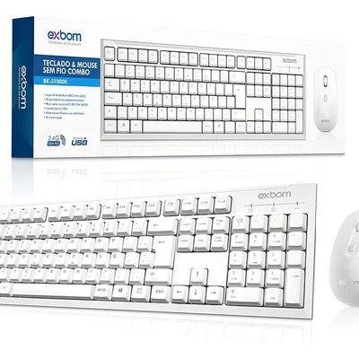 Teclado E Mouse Sem Fio Branco