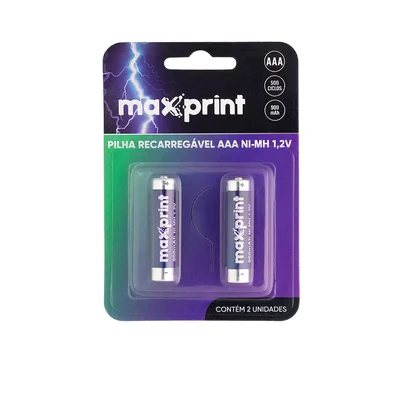 Pilha Recarregavel Maxprint Aaa 1,2v 900mha C/2