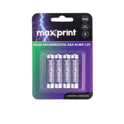 Pilha Recarregavel Maxprint Aaa 1,2v 900mah  C/4
