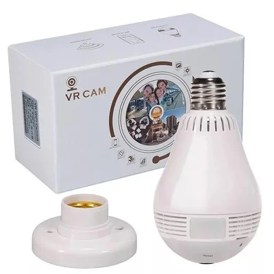 Lâmpada Espiã Câmera Vr Cam LED Wifi 360° V380-v9-2