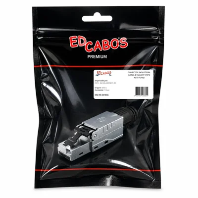 Conector RJ45 Industrial CAT6A Blindado ED Cabos ED-2610-6A