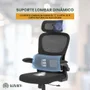 Cadeira Escritório Ergonômica Genebra B500 Luvinco Cor Preto Com Suporte Lombar Ajustável