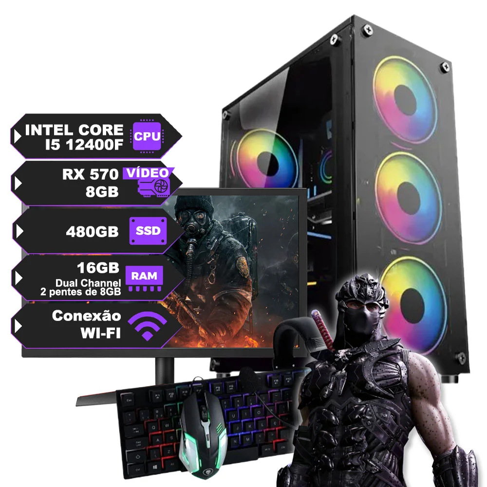 Pc Gamer Completo Intel Core I5 12 12400F Placa