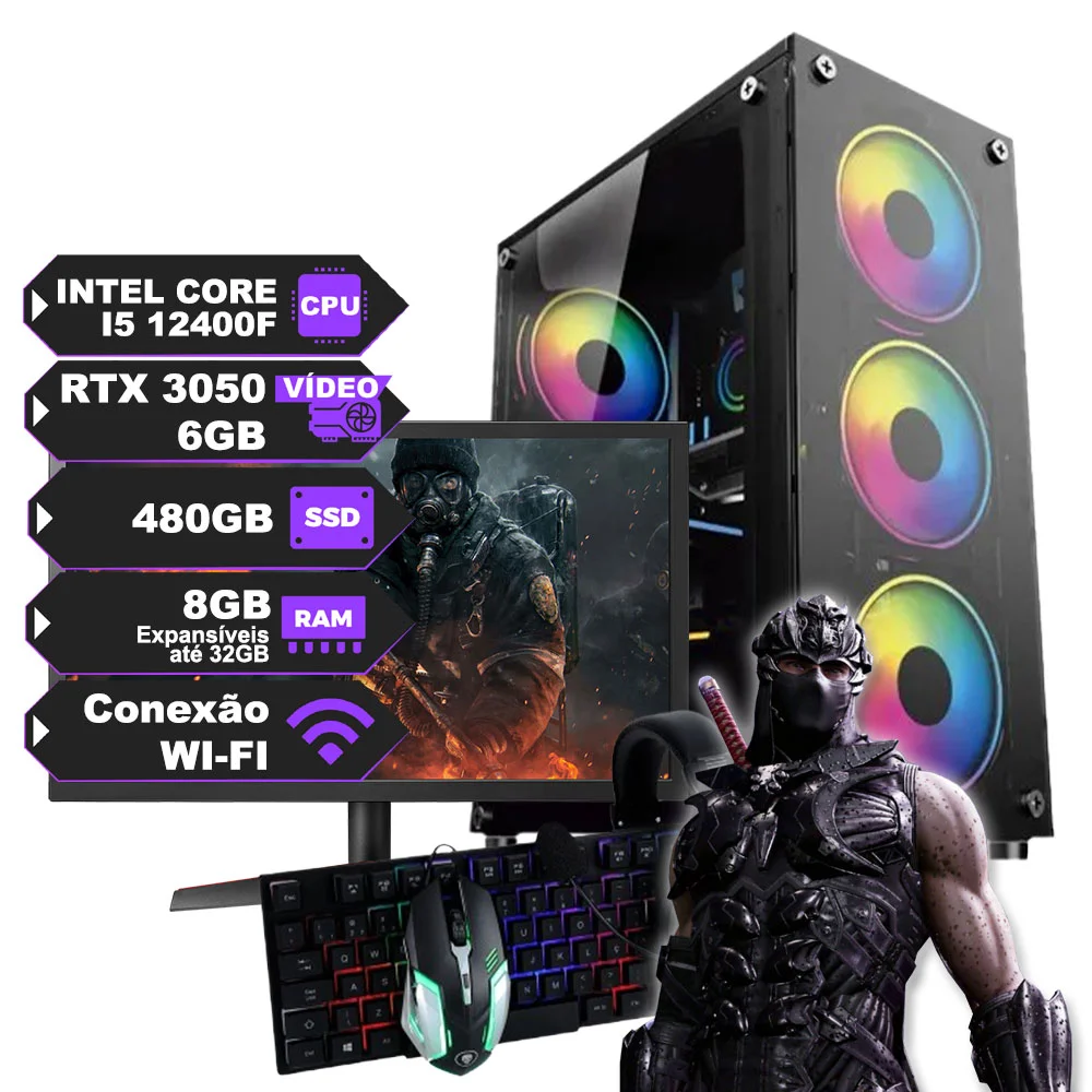 Pc Gamer Completo Intel Core I5 12th 12400F Placa
