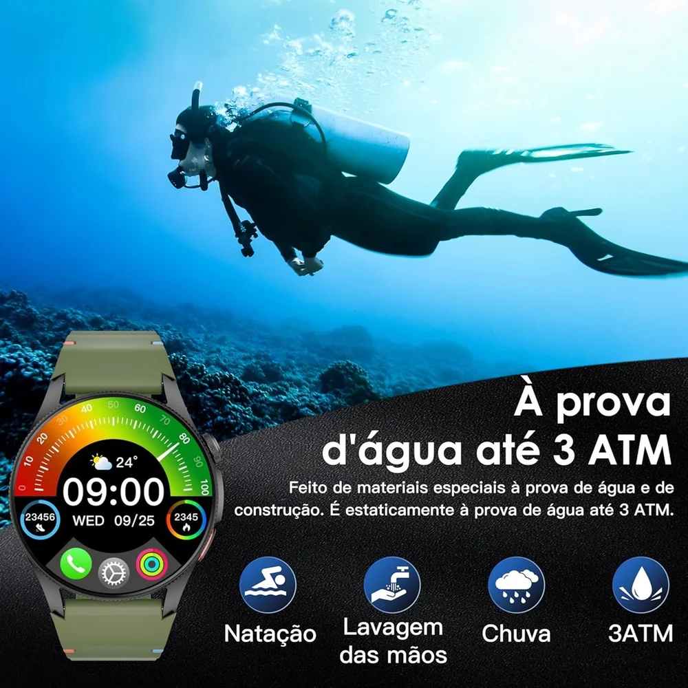 Imagem 5 de 5 do produto Smartwatch Aurafit Trek 2, Gps, Atender/fazer Chamada Altímetro/barômetro/bússola, Natação 3 Atm
