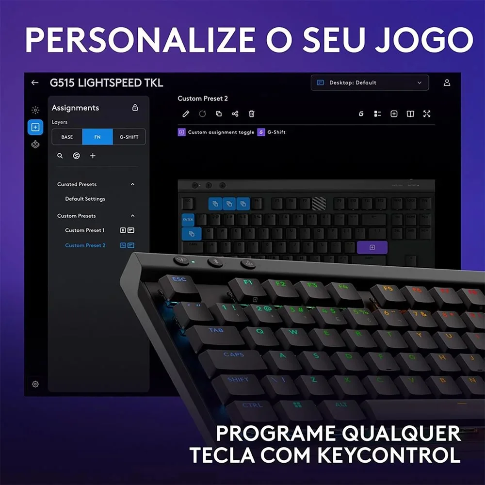 Teclado Mecanico Logitech Gamer G G515 Tkl Preto - 920-012423 Teclado Mecanico Logitech Gamer G G515 Tkl Preto - 920-012423