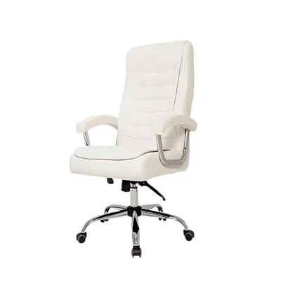 Cadeira De Escritório Miami Presidente Ergonômica Tecnológica Com 42 Molas Ensacadas Revestimento Pillow Top No Assento E No Encosto Com Sistema Relax E Trava Cor Branca Luvinco